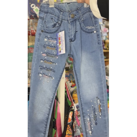 Джинси для дівчинки з блискітками, 6–12 років