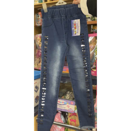 Джинси для дівчинки з паєтками, на резинці, 5–12 років