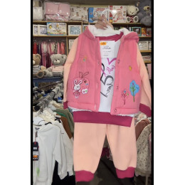 Костюм трійка з жилеткою для дівчинки 2 роки – кофта, штани та жилетка