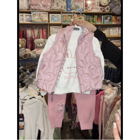 Костюм трійка для дівчинки (9–18 місяців) – кофта, штанці та бодік