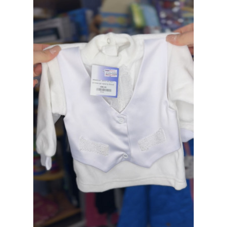 Комплект для новонародженого хлопчика: кофтинка з імітацією жилетки, штанці, шапочка (0–3 міс)