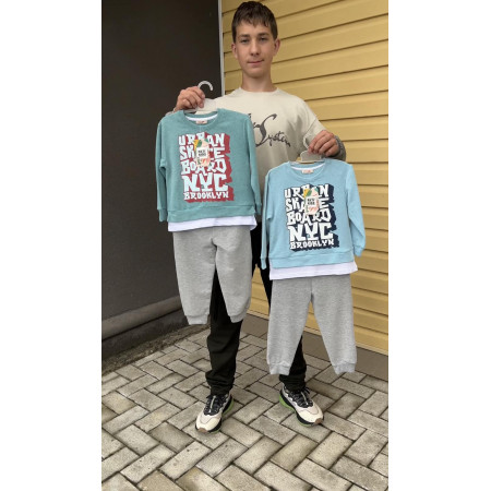 Спортивний костюм для хлопчика 2–6 років — з імітацією футболки на кофтинці